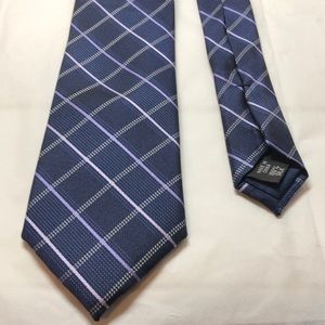 MICHAEL by Michael Kors all silk tie in blue with lilac and cream stripes